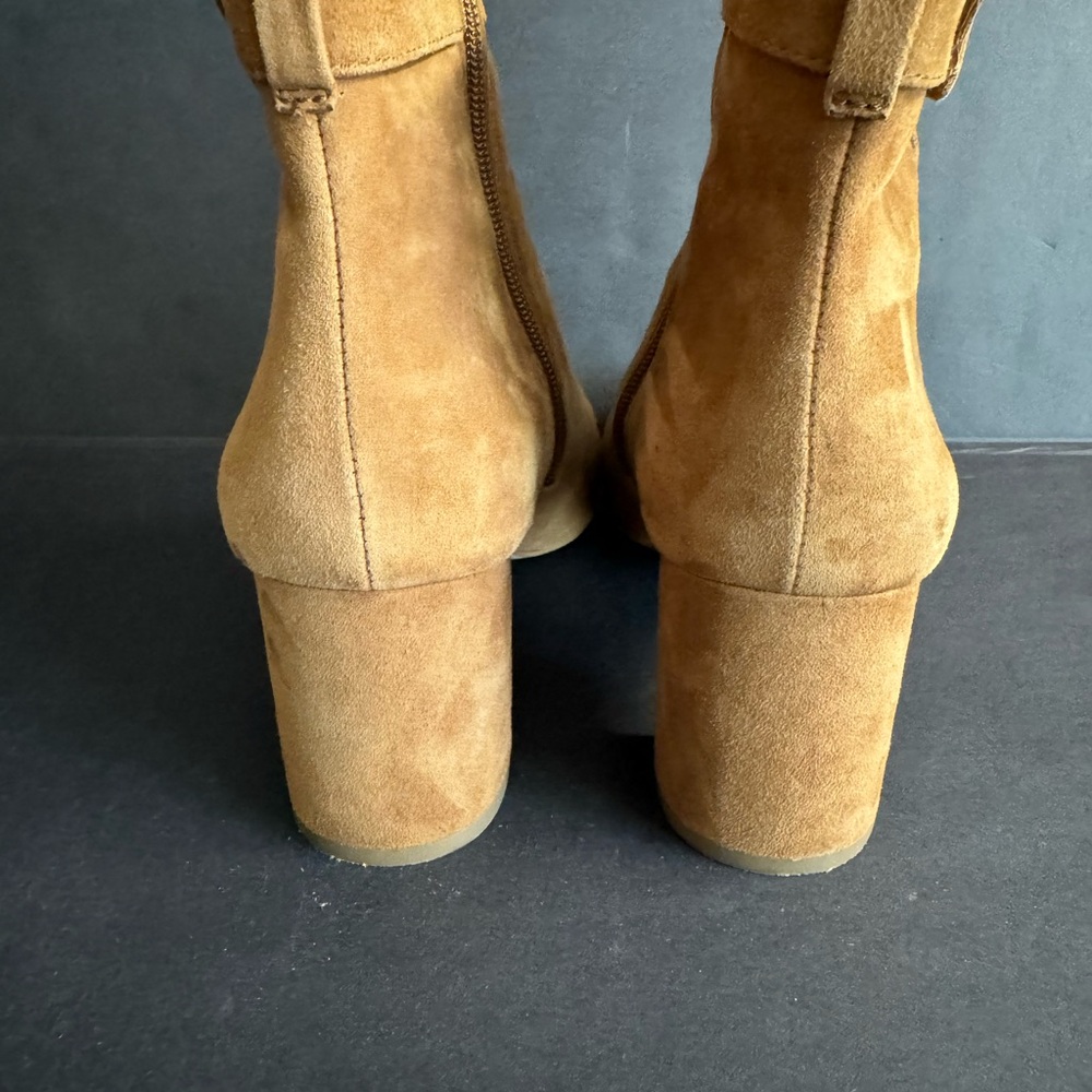 Ann Taylor-Nettie soft mocha mousse brown suede buckle ankle boot.9.5 - Picture 6 of 11